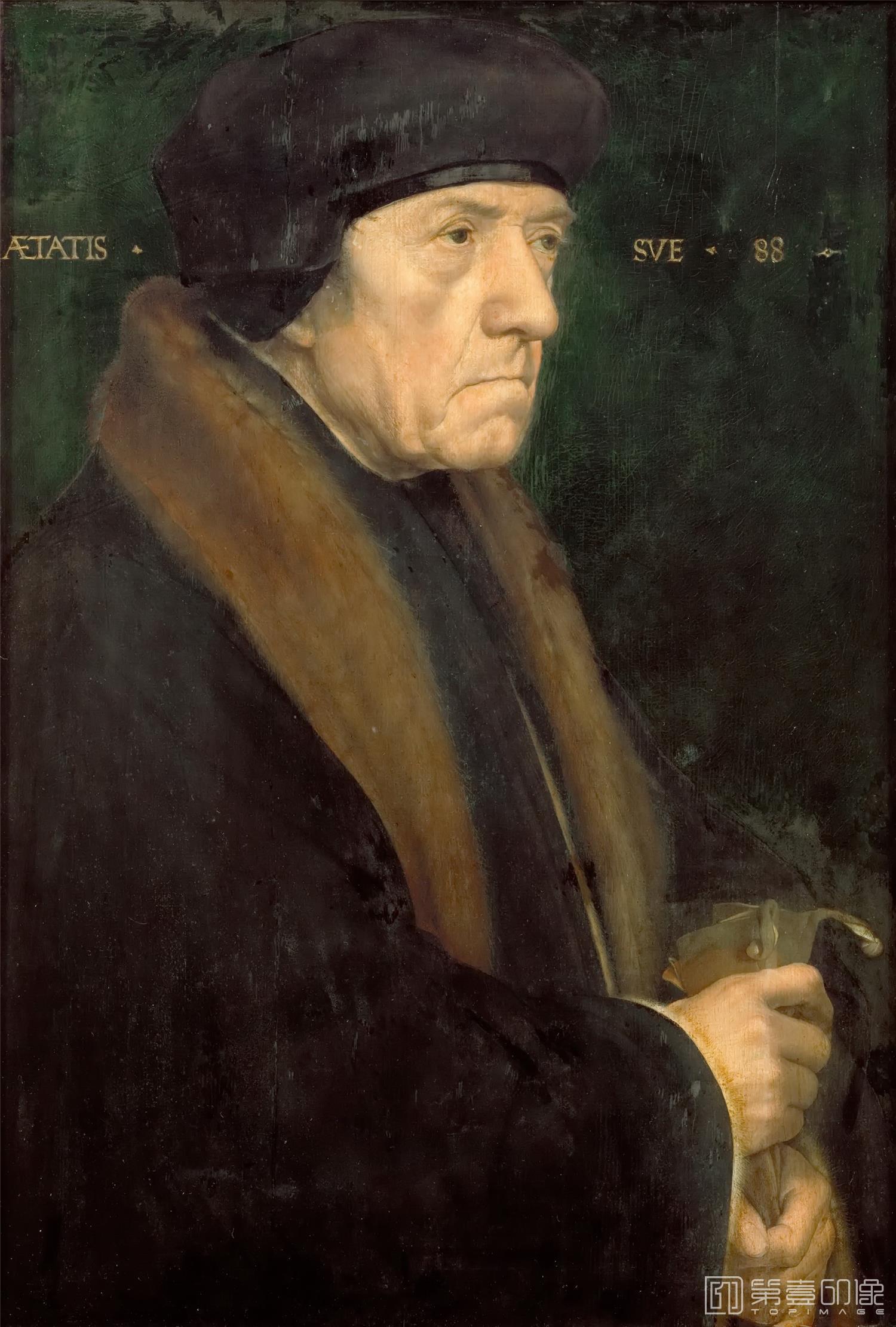 油画-奥地利维也纳艺术史博物馆-Hans Holbein the Younger or Dr. John Chambers-340